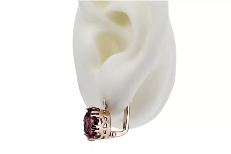 Σκουλαρίκια Vintage Style Ruby Original Vintage προϊόν ροζ χρυσό 14k vec016r